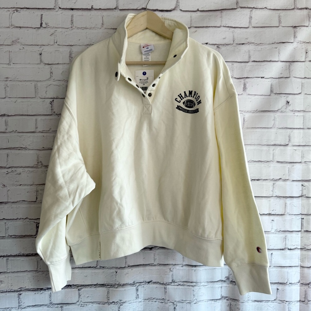 Champion Off-White Sweatshirt with Logo‎